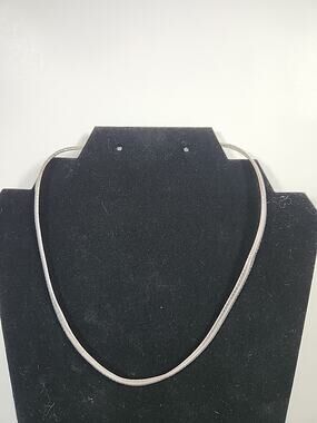 Vtg HAN ITALY Sterling Silver 925 Omega Box Chain Choker Necklace 17"